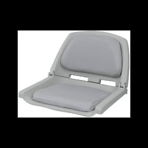 Deluxe Molded Plastic Fold-Down Seat w/Cushions, Gray/Gray