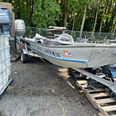 15ft Aluminum Jon Boat + Trailer