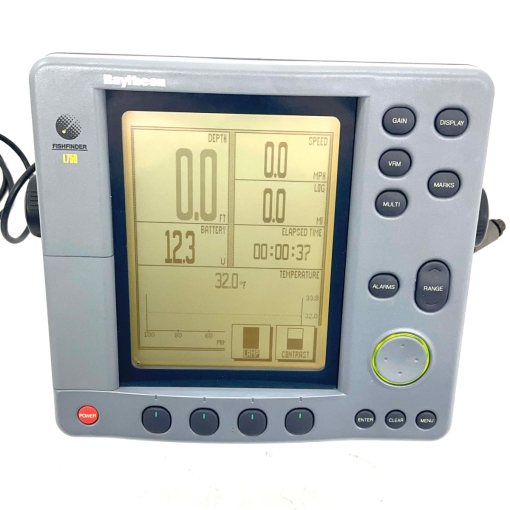 Raytheon L750 Fishfinder Unit/Bracket/Cover/Cable (Tested)