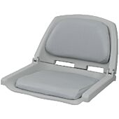 Deluxe Molded Plastic Fold-Down Seat w/Cushions&#44; Gray/Gray